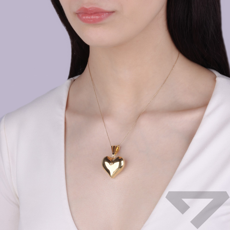 Złote Serce Dmuchane Duże - Zawieszka Serduszko - JubilerSezam.pl