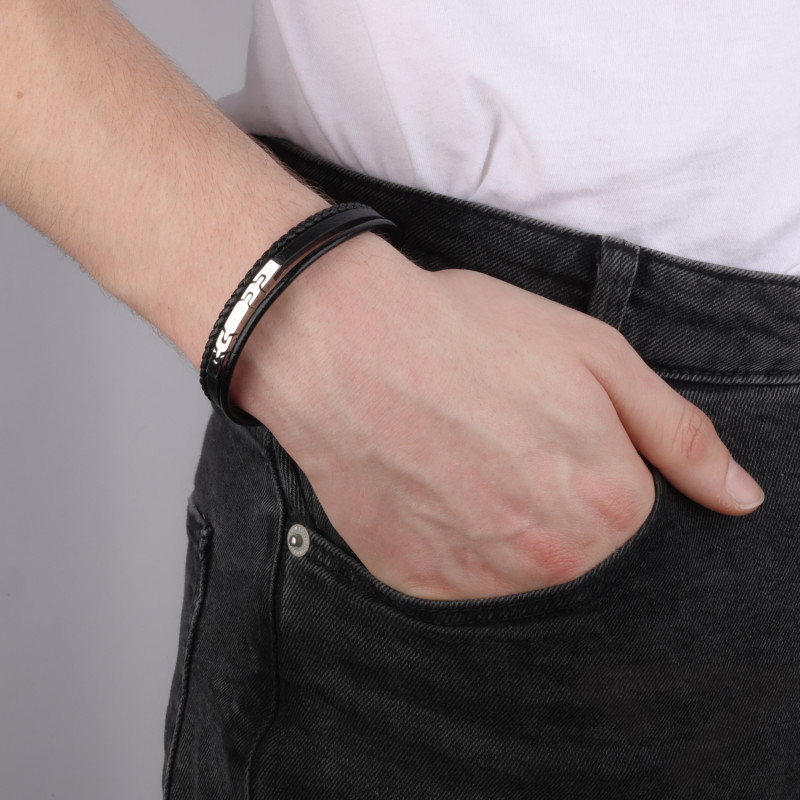 Bransoleta męska z łączoną blaszką