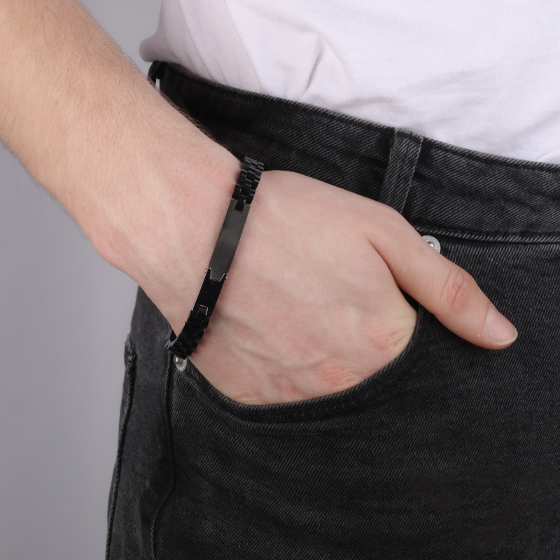 Bransoleta męska z dzieloną blaszką