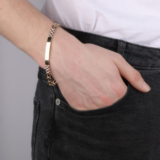 Bransoleta męska z blaszką i płotkiem