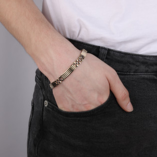 Złota bransoletka męska z blaszkami - JubilerSezam.pl