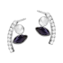 Kolczyki srebrne z czarnym kryształem