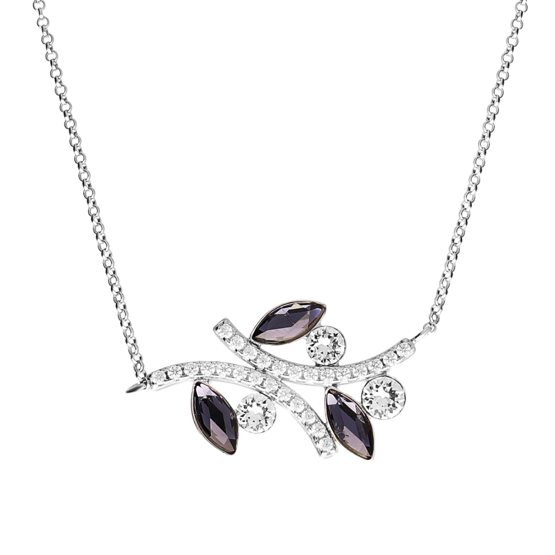 Naszyjnik srebrny z czarnym kryształem