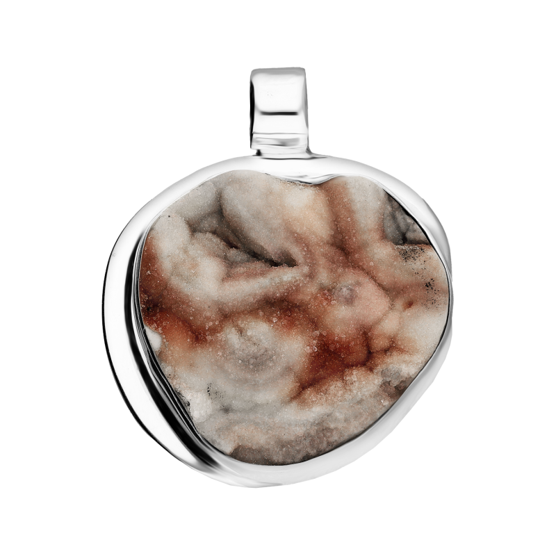 Zawieszka srebrna róża chalcedonu