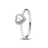 Pierścionek z oczkiem w kształcie serca Pandora w lśniącej obwódce do grawerowania 193801C01