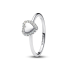 Pierścionek z oczkiem w kształcie serca Pandora w lśniącej obwódce do grawerowania 193801C01