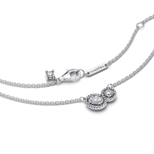 Naszyjnik Pandora z dwoma złączonymi kamieniami 393776C01