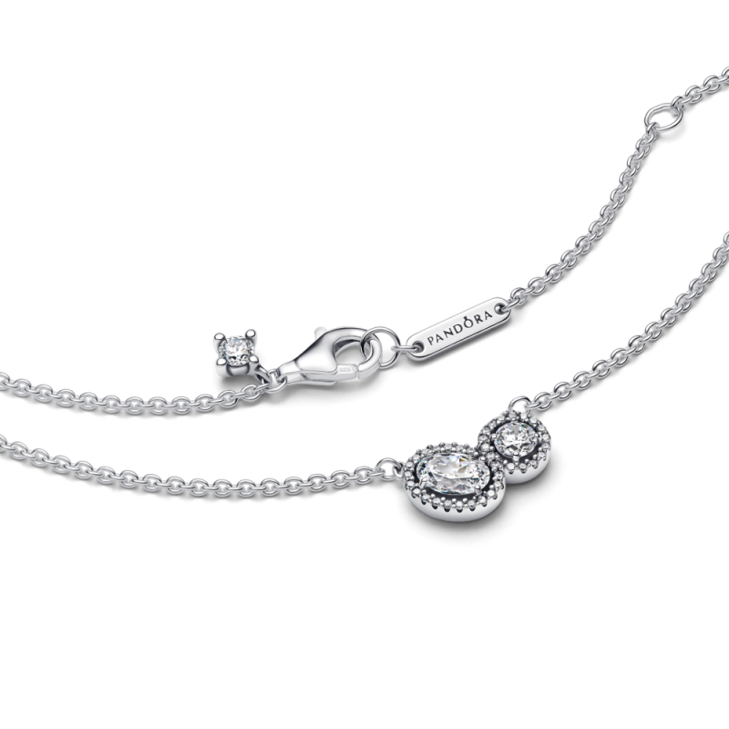 Naszyjnik Pandora z dwoma złączonymi kamieniami 393776C01
