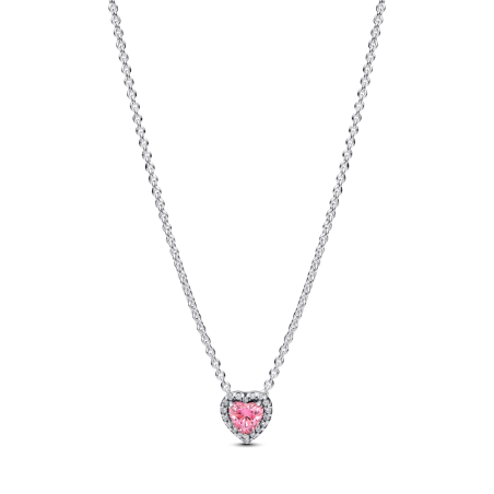 Naszyjnik z różowym sercem Pandora 398425C02