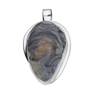 Zawieszka srebrna róża chalcedonu Urugwaj