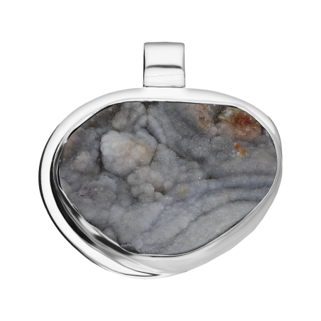 Zawieszka srebrna róża chalcedonu Urugwaj