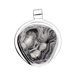 Srebrna Zawieszka Róża Chalcedonu Urugwaj - JubilerSezam.pl