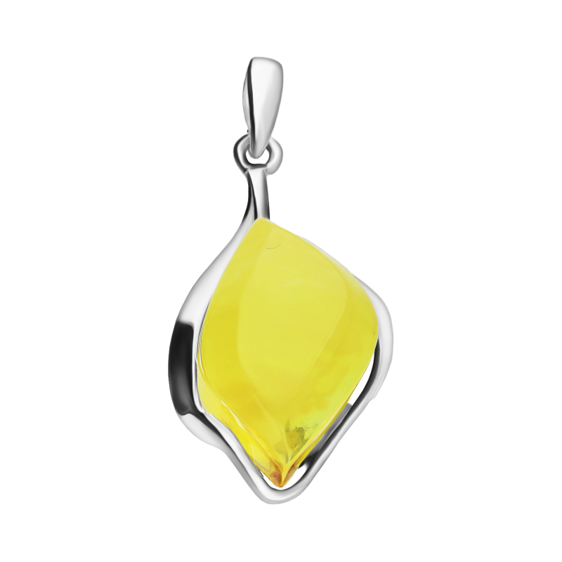 Srebrna zawieszka z bursztynem mlecznym - JubilerSezam.pl