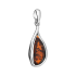 Zawieszka srebrna z koniakowym bursztynem w kropli