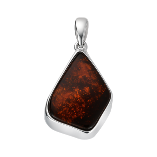 Srebrna Zawieszka z Bursztynem Koniakowym Łezka - JubilerSezam.pl