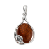 Zawieszka srebrna z owalnym bursztynem koniakowym