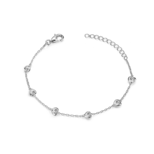 Srebrna Bransoletka Serca z Cyrkoniami - JubilerSezam.pl