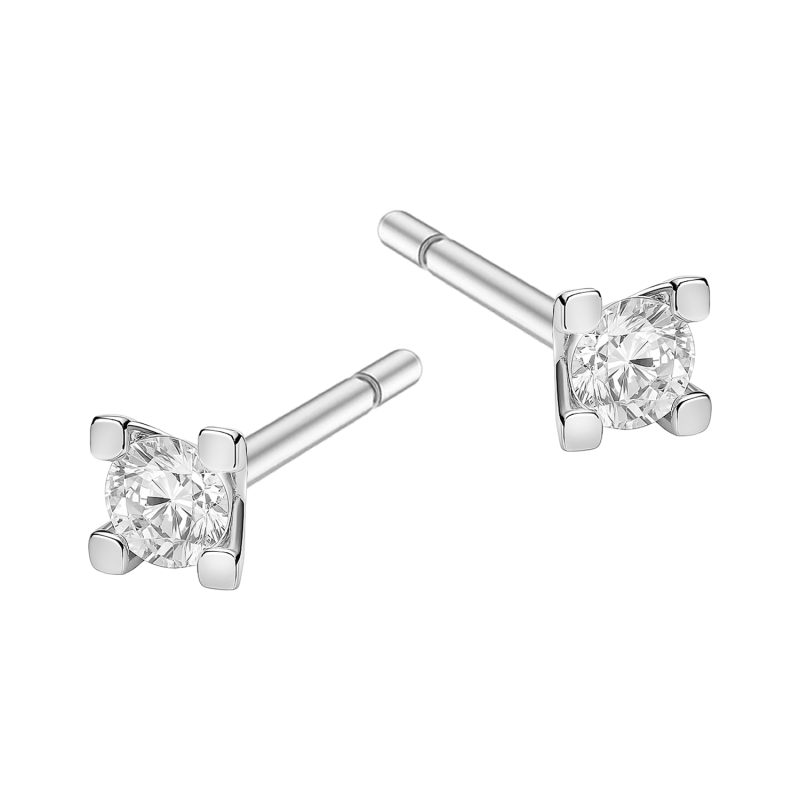 Kolczyki z białego złota z cyrkonią próba 585