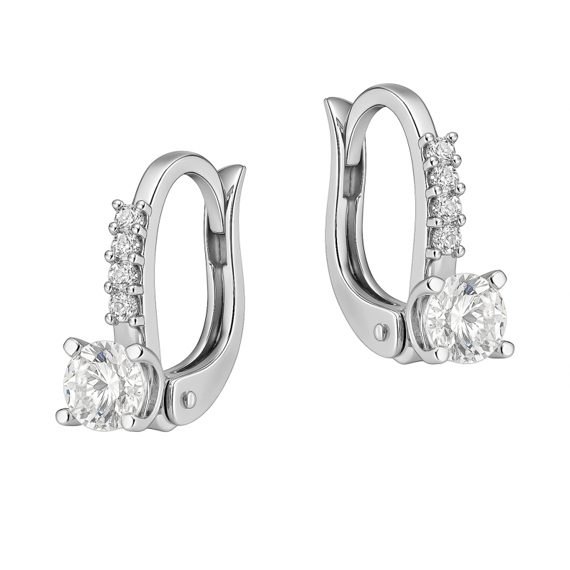 Kolczyki z białego złota z cyrkoniami próba 585