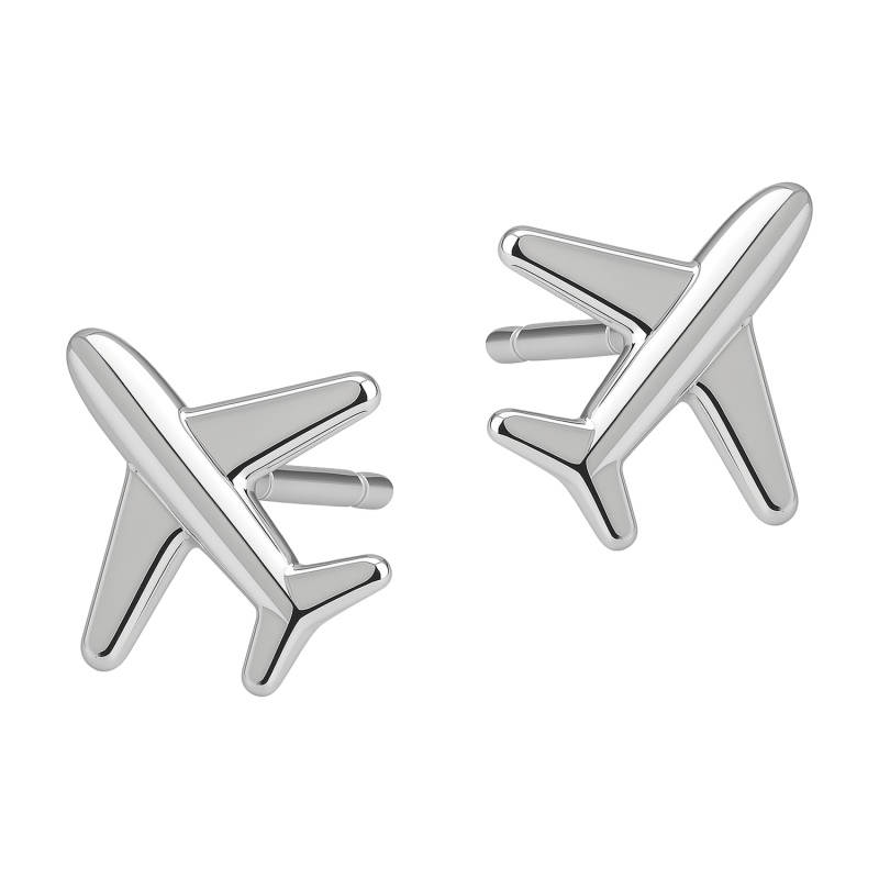 Kolczyki srebrne samoloty