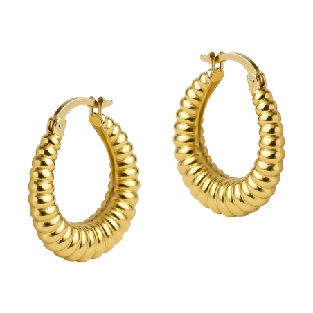 Kolczyki pozłacane owalna muszla