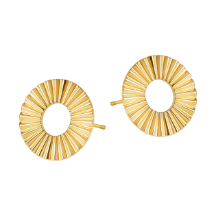 Kolczyki pozłacane falowane koło