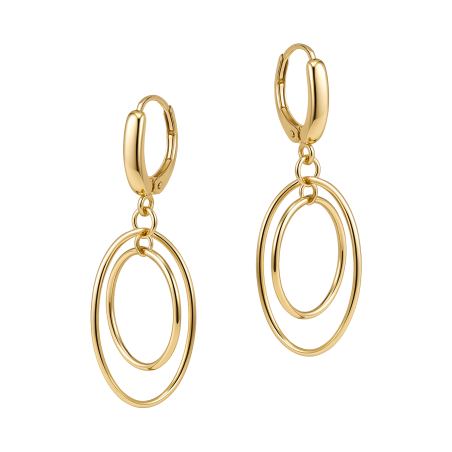 Kolczyki złote dwie owalne ramki