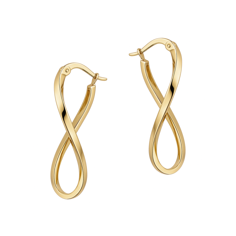 Kolczyki złote owalne skręcane kółka