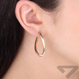 Kolczyki złote owalne skręcane kółka