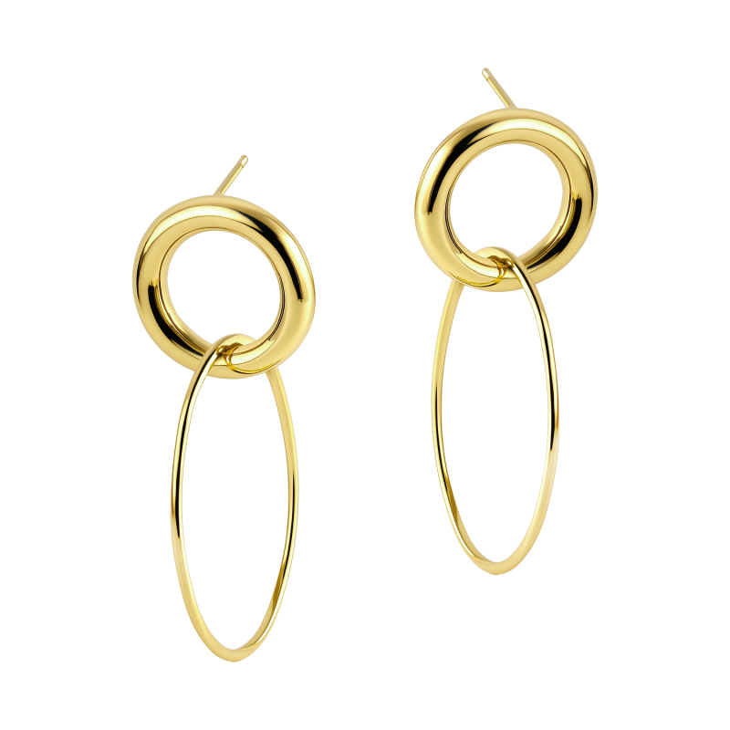 Złote kolczyki kółka ramki - JubilerSezam.pl