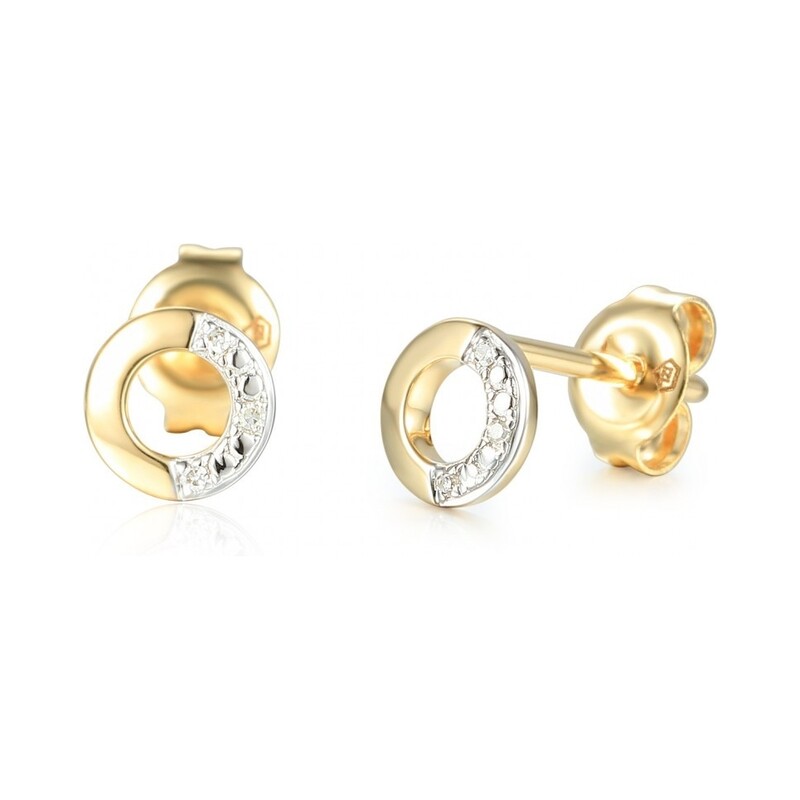 Kolczyki złote kółka z diamentami nr AW 69369Y, 14 karat