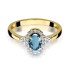 Pierścionek zaręczynowy z topazem London i diamentami