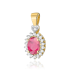 Zawieszka złota z różowym topazem i diamentami
