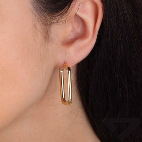 Kolczyki pozłacane prostokątne kółka
