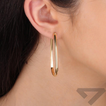 Kolczyki pozłacane owalna rurka
