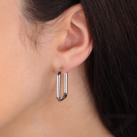 Kolczyki srebrne kwadratowe kółka