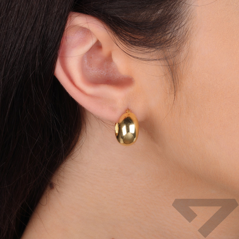 Kolczyki pozłacane bułeczki gładkie