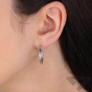 Kolczyki srebrne grawerowane kółka