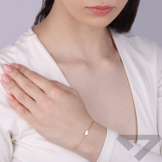 Bransoleta pozłacana z sercem