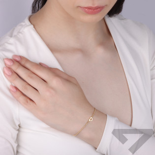 Pozłacana Bransoletka Srebrna z Sercem - JubilerSezam.pl