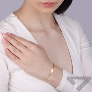 Bransoleta pozłacana z drzewkiem w kole