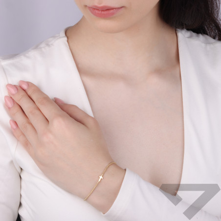 Bransoleta pozłacana z krzyżykiem