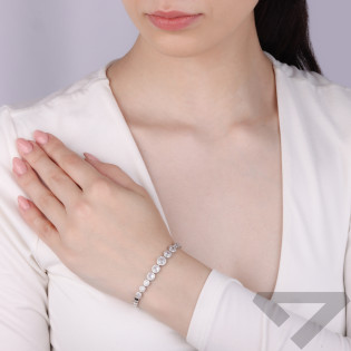 Srebrna bransoletka z cyrkoniami - JubilerSezam.pl