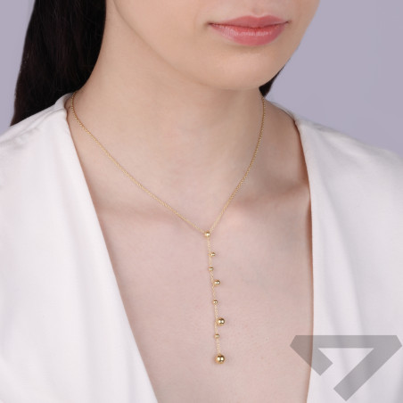 Naszyjnik pozłacany z gładkimi kulkami