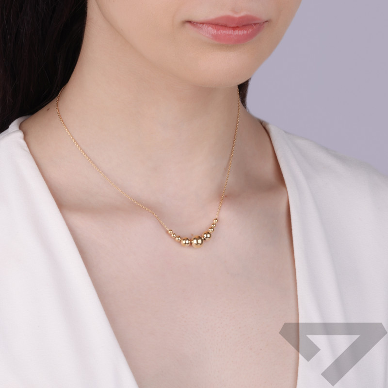 Naszyjnik pozłacany z gładkimi kulkami