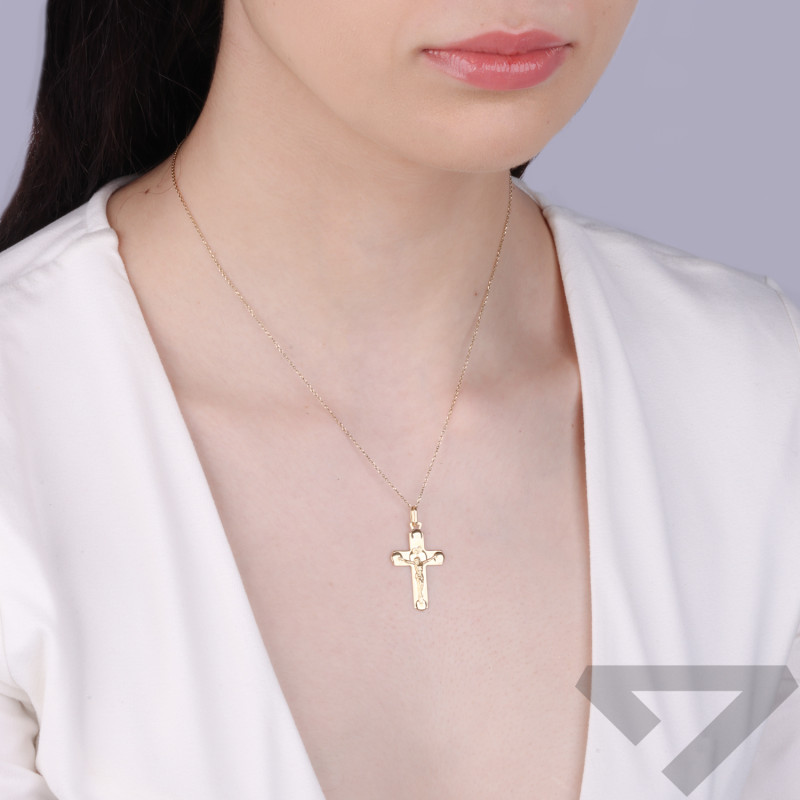 Krzyżyk złoty z wizerunkiem Pana Jezusa próba 585