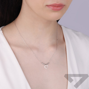 Bransoleta srebrna z kulkami i sercem z infinity