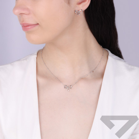 Kolczyki srebrne z kokardką