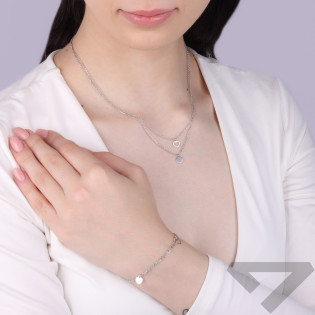 Naszyjnik srebrny podwójny z sercami