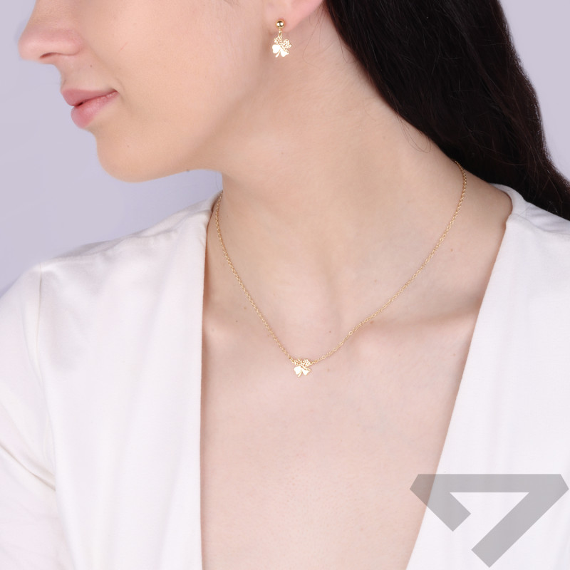 Naszyjnik pozłacany z koniczynką